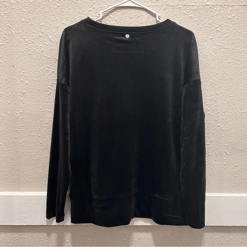 Cable & Gauge Sport Velour Black Sweatshirt Medium - Picture 4 of 7